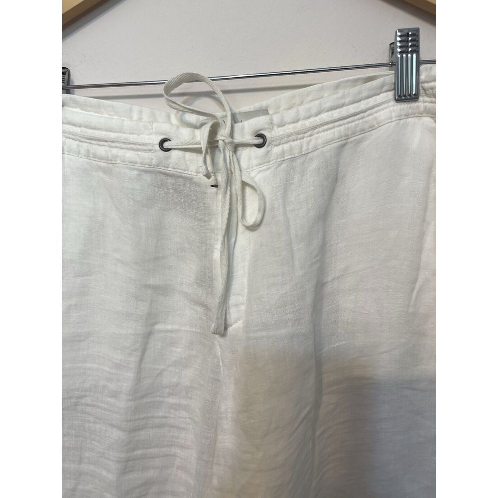 Joie Revolve Irreplaceable Linen Pants Off White Wide Leg Drawstring Waist 12 - Picture 2 of 8